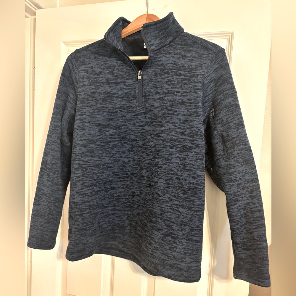 Land’s End Quarter-Zip Sweater, Women’s size L. Dark Blue.
